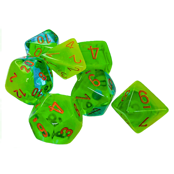 Chessex 7 Set Verde/Naranja CHX 26470